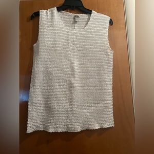 NICOLA CRINKLE WOMEN WHITE TANK- XL